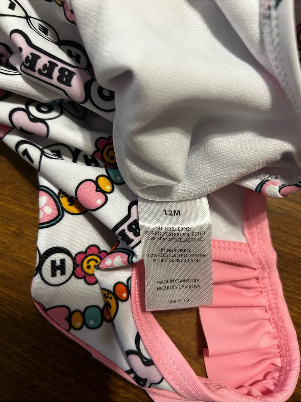 Nickelodeon Paw Patrol 12M Girls One Piece Swimsuit Pink Ruffle Skye Everest NWT